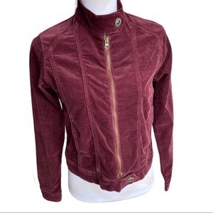 Vintage Burgundy Corduroy bomber jacket ROYAL ROBBINS zip front Women's Small